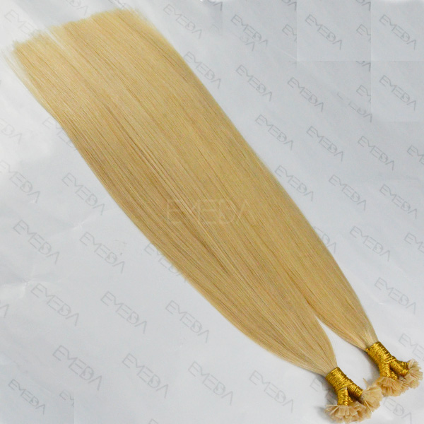 Blonde color virgin straight pre bonded flat tip hiar extension CX031